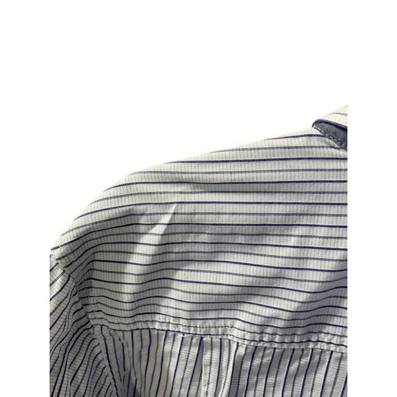 Tommy Bahama Mens Large Button Up Shirt Top Striped Island Modern Fit Blue White - Picture 5 of 5